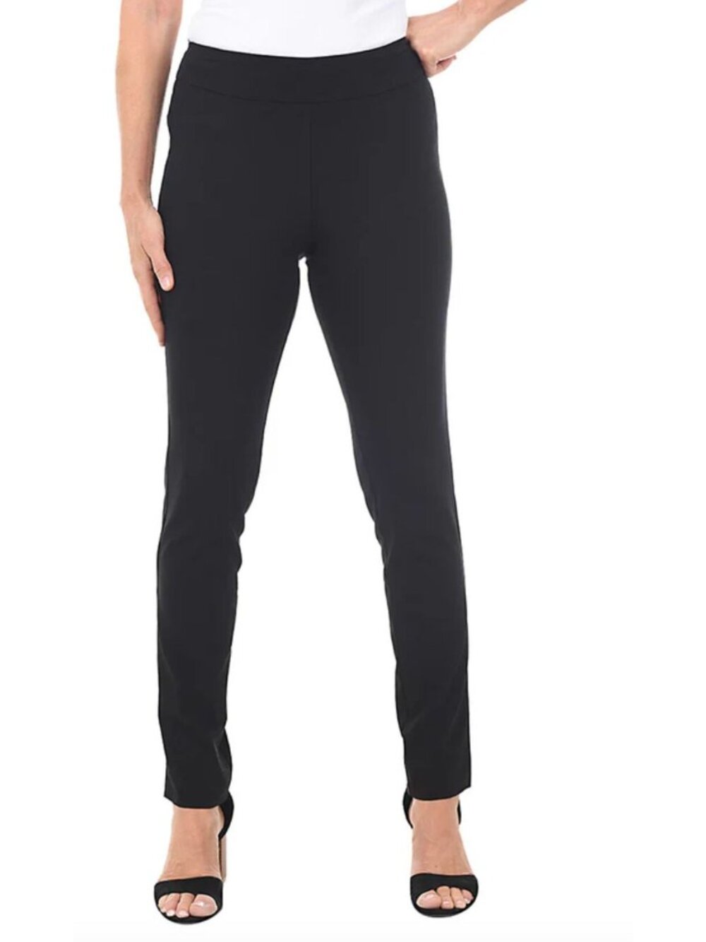 NWT KRAZY LARRY Pull-On Slim Full-Length Pant Black Size 12